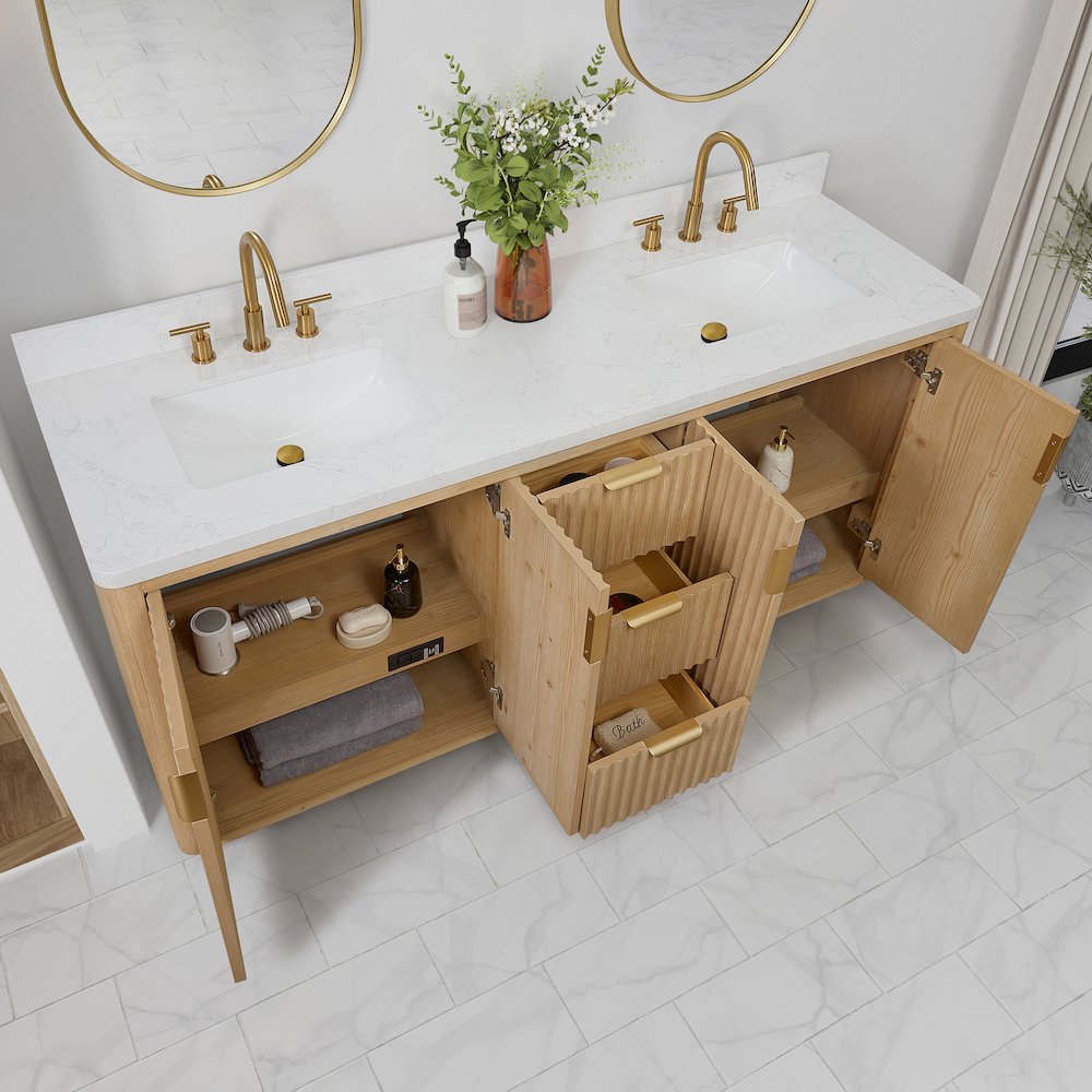 Cádiz 72in. Free-standing Double Bathroom Vanity in Washed Ash Grey. Picture 6