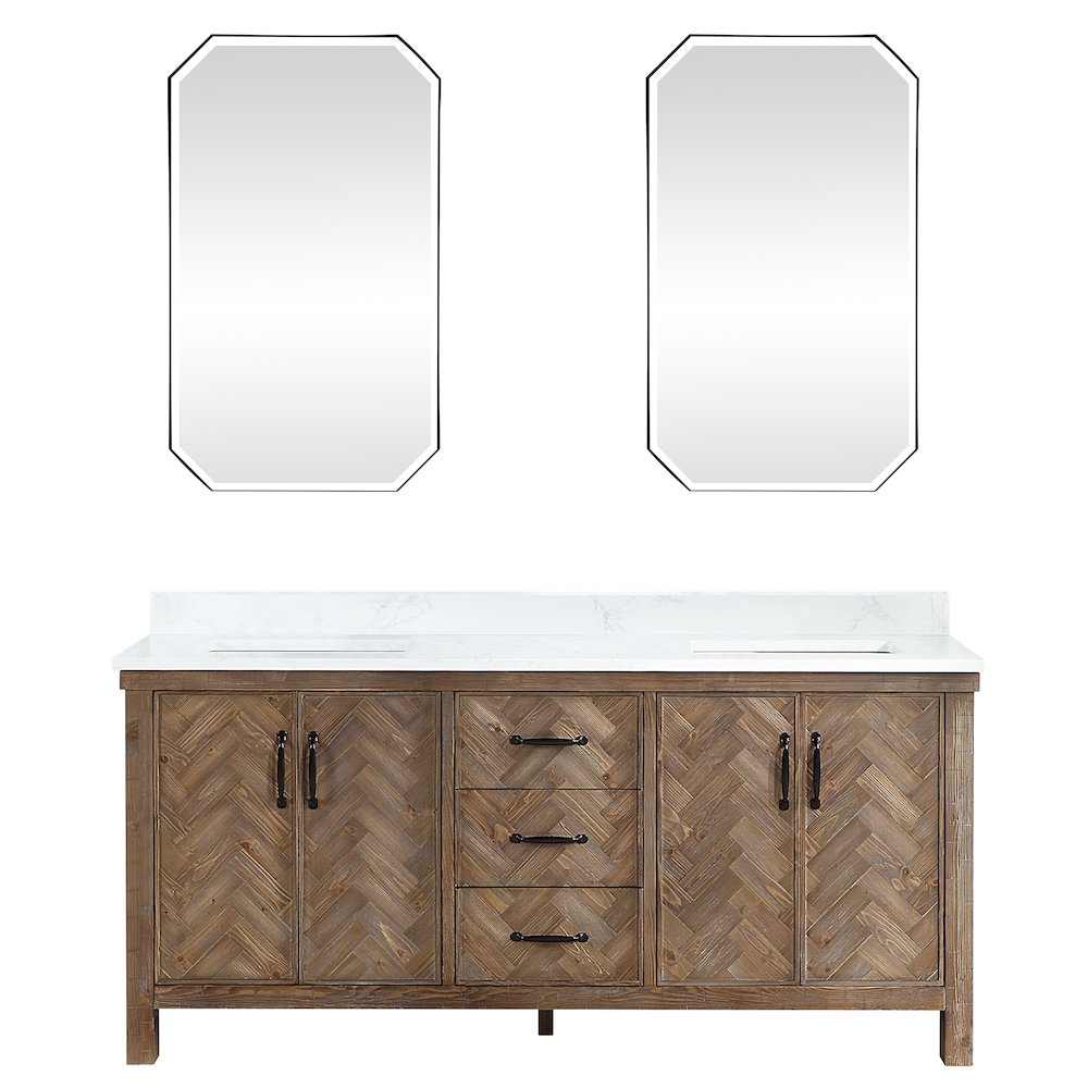Javier 72" Free-standing Double Bath Vanity in Spruce Antique Gray. Picture 2