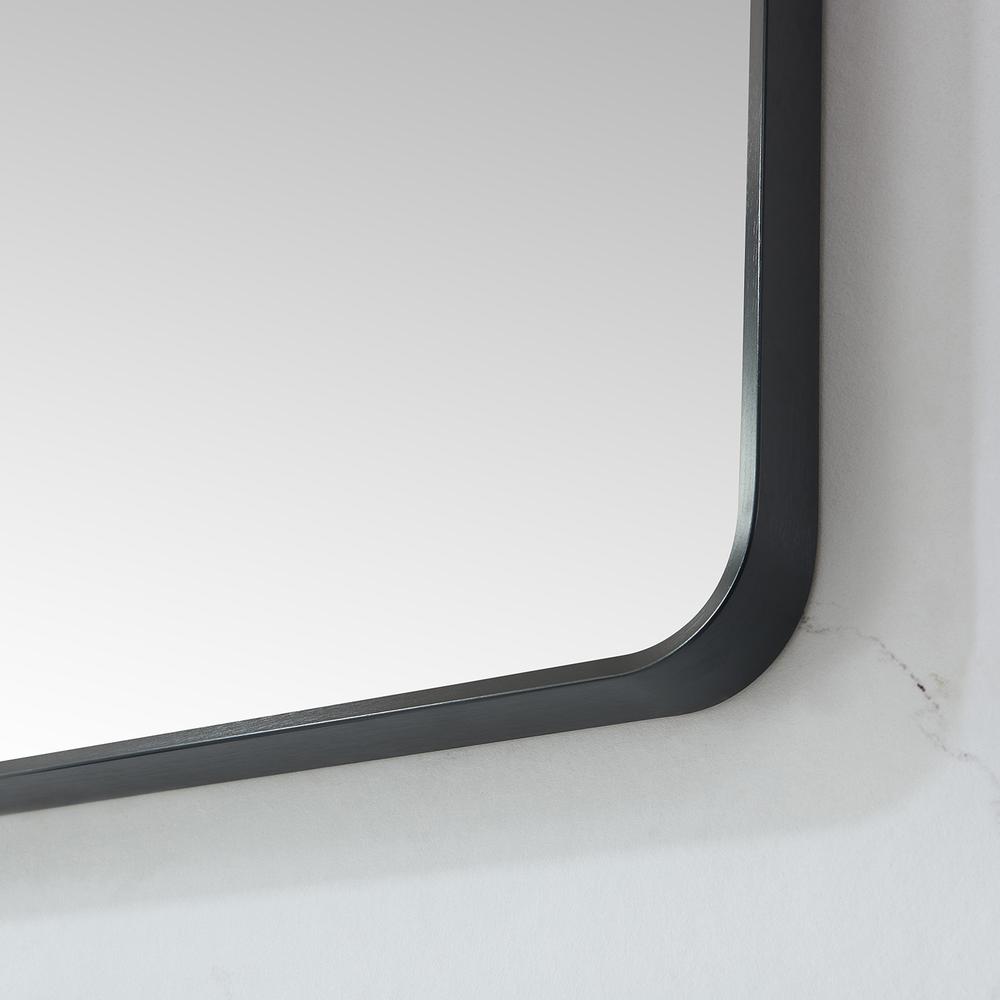 Mutriku 32 in. W x 36 in. H Rectangle Metal Wall Mirror in Brushed Black. Picture 5