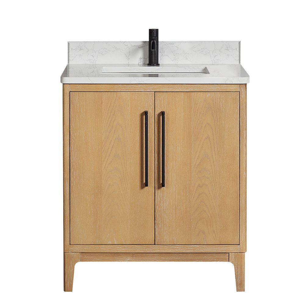 Gara 30" Free-standing Single Bath Vanity in Washed Ash Grey. Picture 2