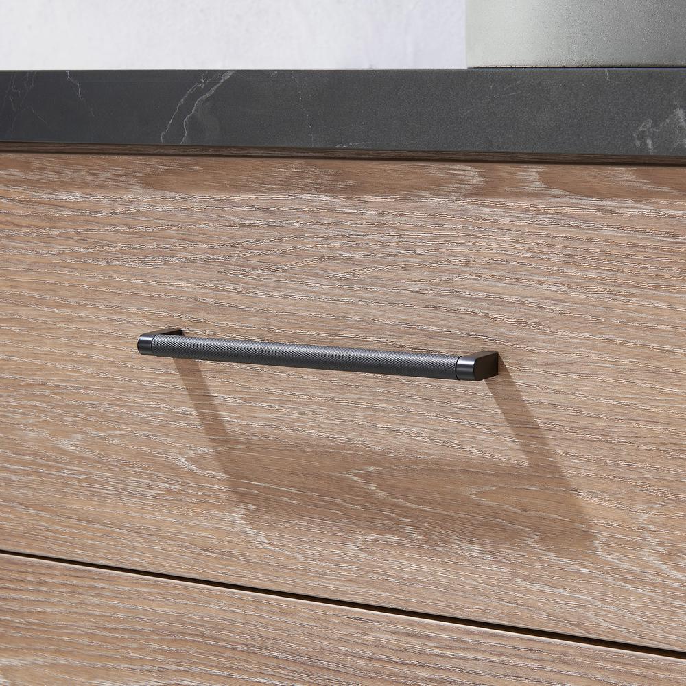Single Sink Bath Vanity with Sintered Stone Top with Concrete Sink and Mirror. Picture 11