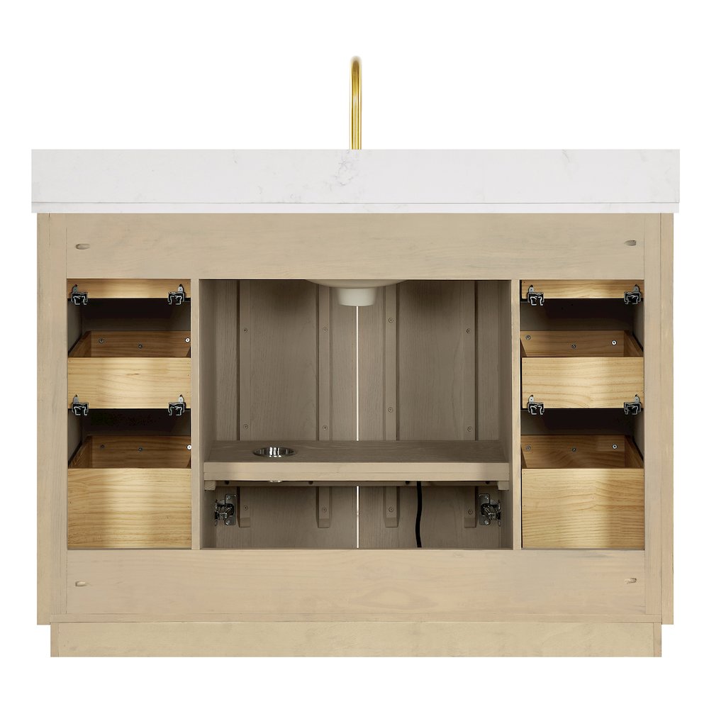 Oza 48" Free-standing Single Bath Vanity in Aged Natural Oak. Picture 16