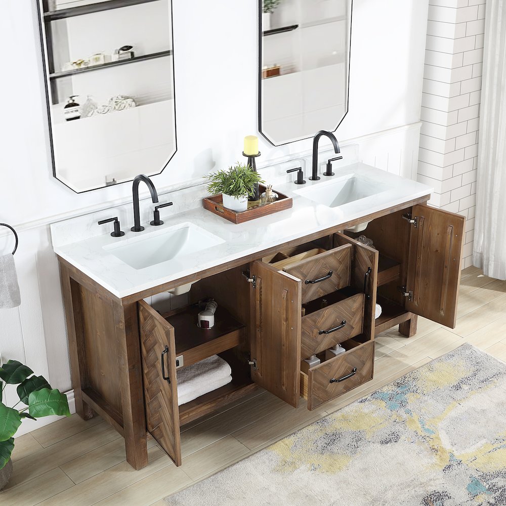 Javier 72" Free-standing Double Bath Vanity in Spruce Antique Gray. Picture 6