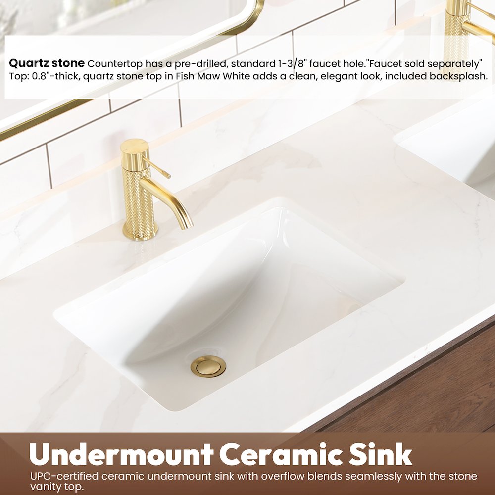 Cristo 60M" Floating Double Bath Vanity in Aged Dark Brown Oak. Picture 7