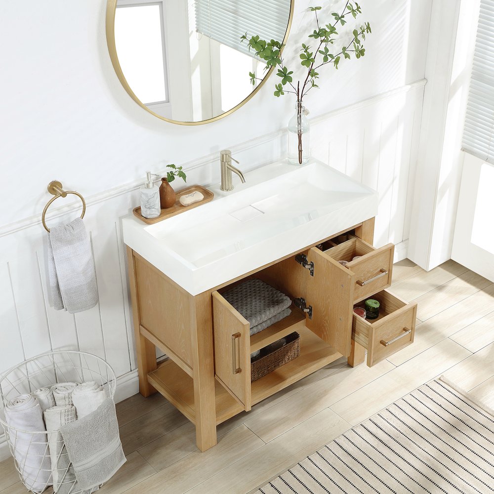 Vera 36" Free-standing Single Bath Vanity in Washed Ash Grey. Picture 6