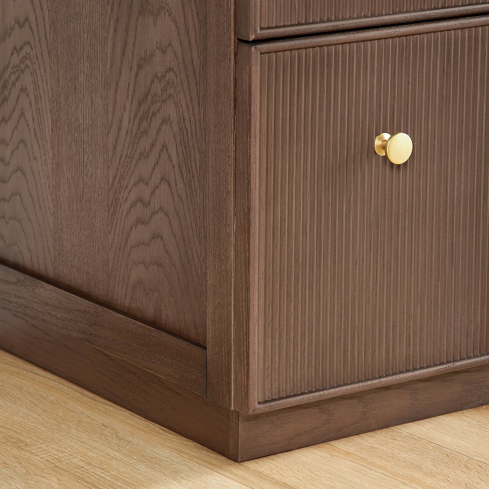 Oza 60" Free-standing Single Bath Vanity in Aged Dark Brown Oak. Picture 14