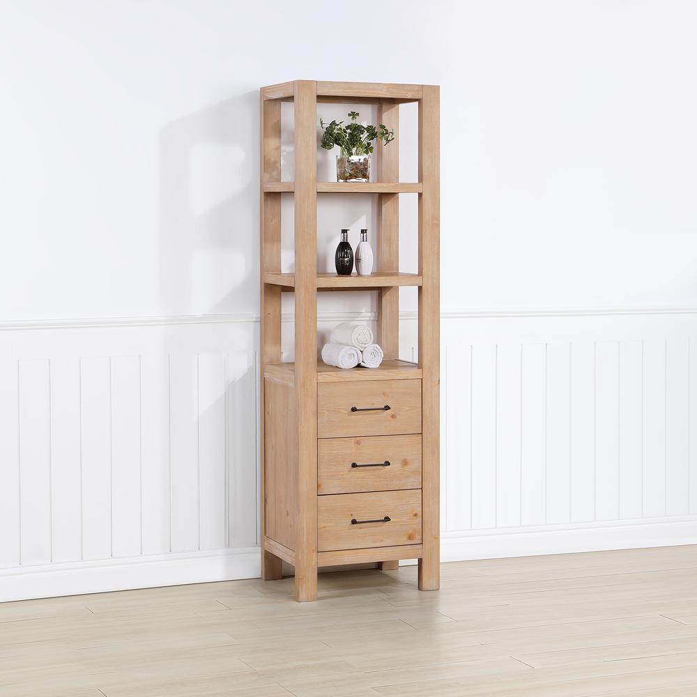 León 22in. Brown Storage Cabinet for Bathroom, Kitchen and Living Room. Picture 4