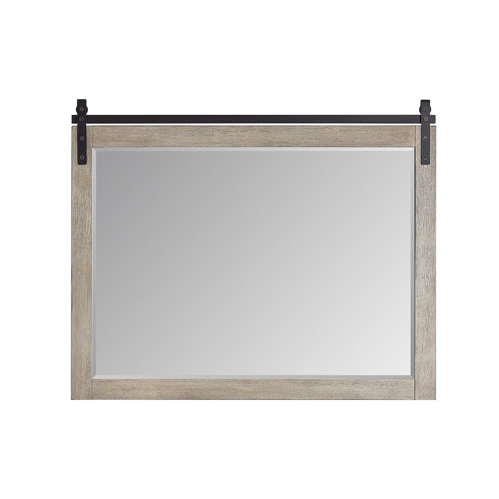 Cortes 48" Rectangular Bathroom Vanity Barndoor Wall Mount Mirror in Grey. Picture 1