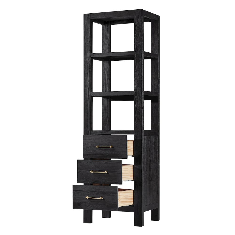 León 22in. Black Storage Cabinet for Bathroom, Kitchen and Living Room. Picture 9
