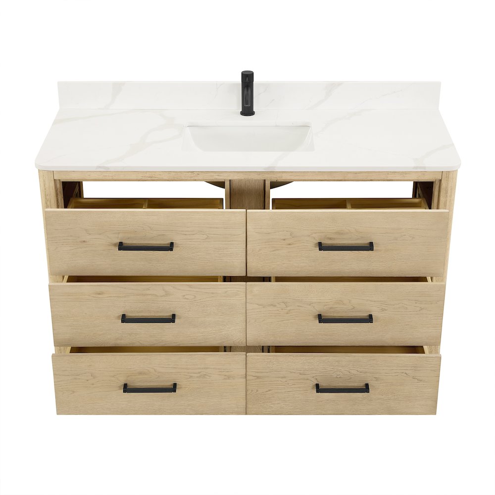 Porto 55" Free-standing Single Bath Vanity in Aged Natural Oak. Picture 11