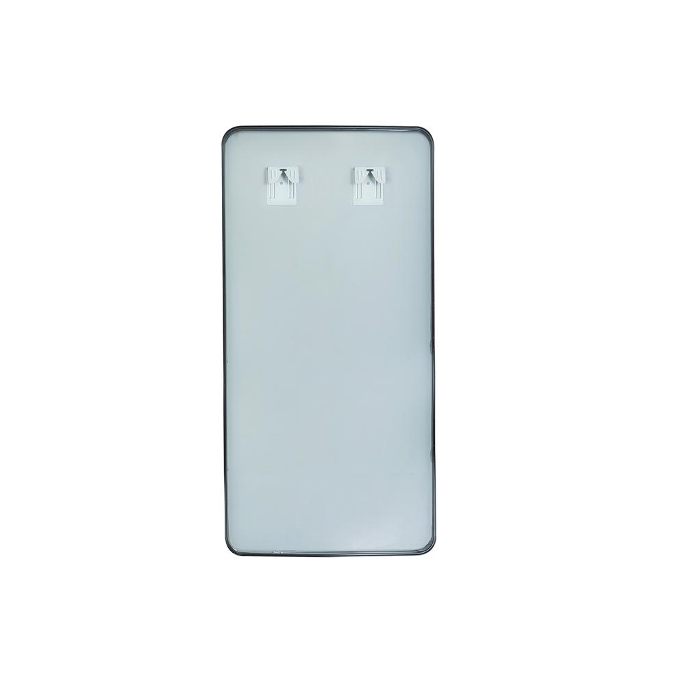Mutriku 18 in. W x 36 in. H Rectangle Metal Wall Mirror in Brushed Black. Picture 2