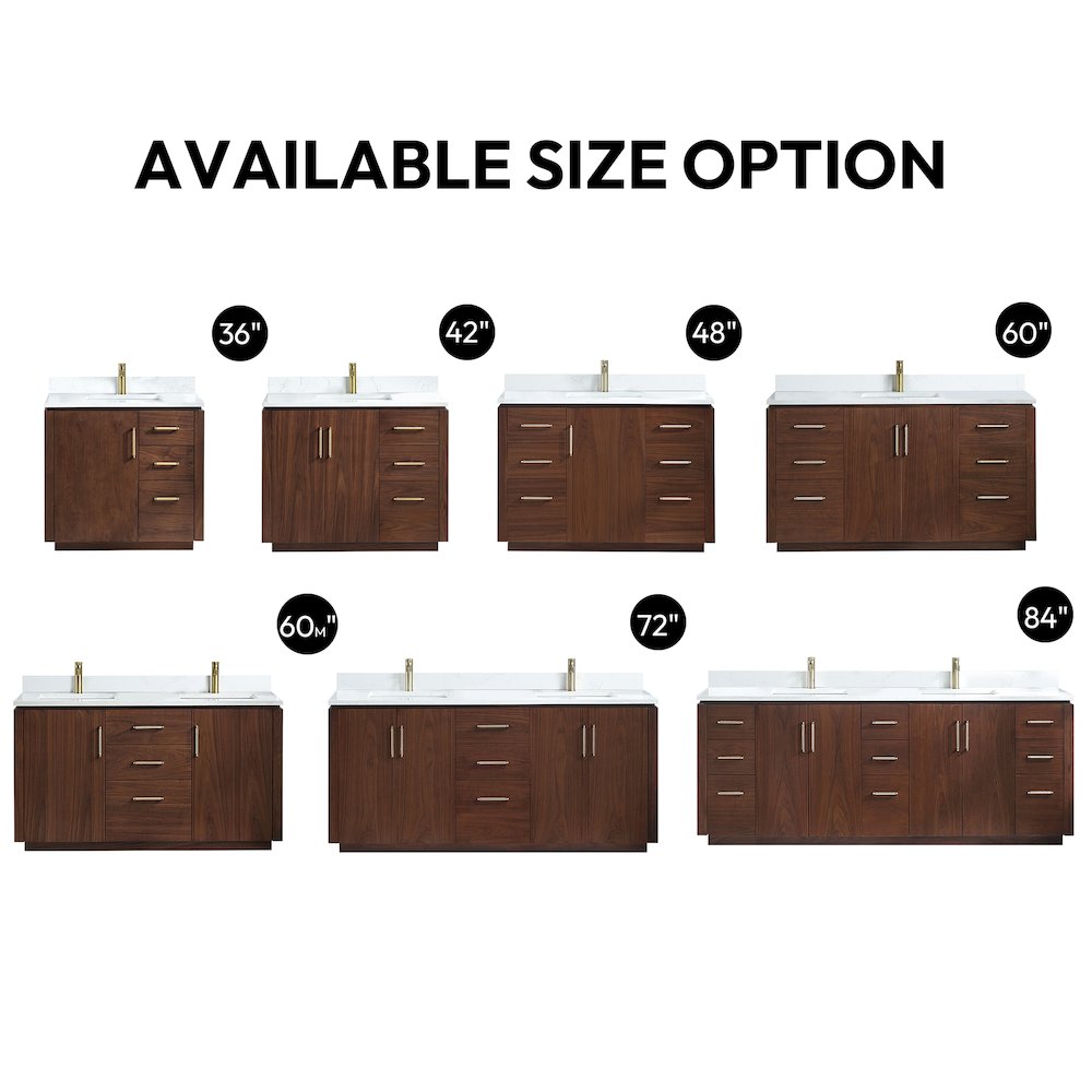 San 48" Free-standing Single Bath Vanity in Natural Walnut. Picture 19