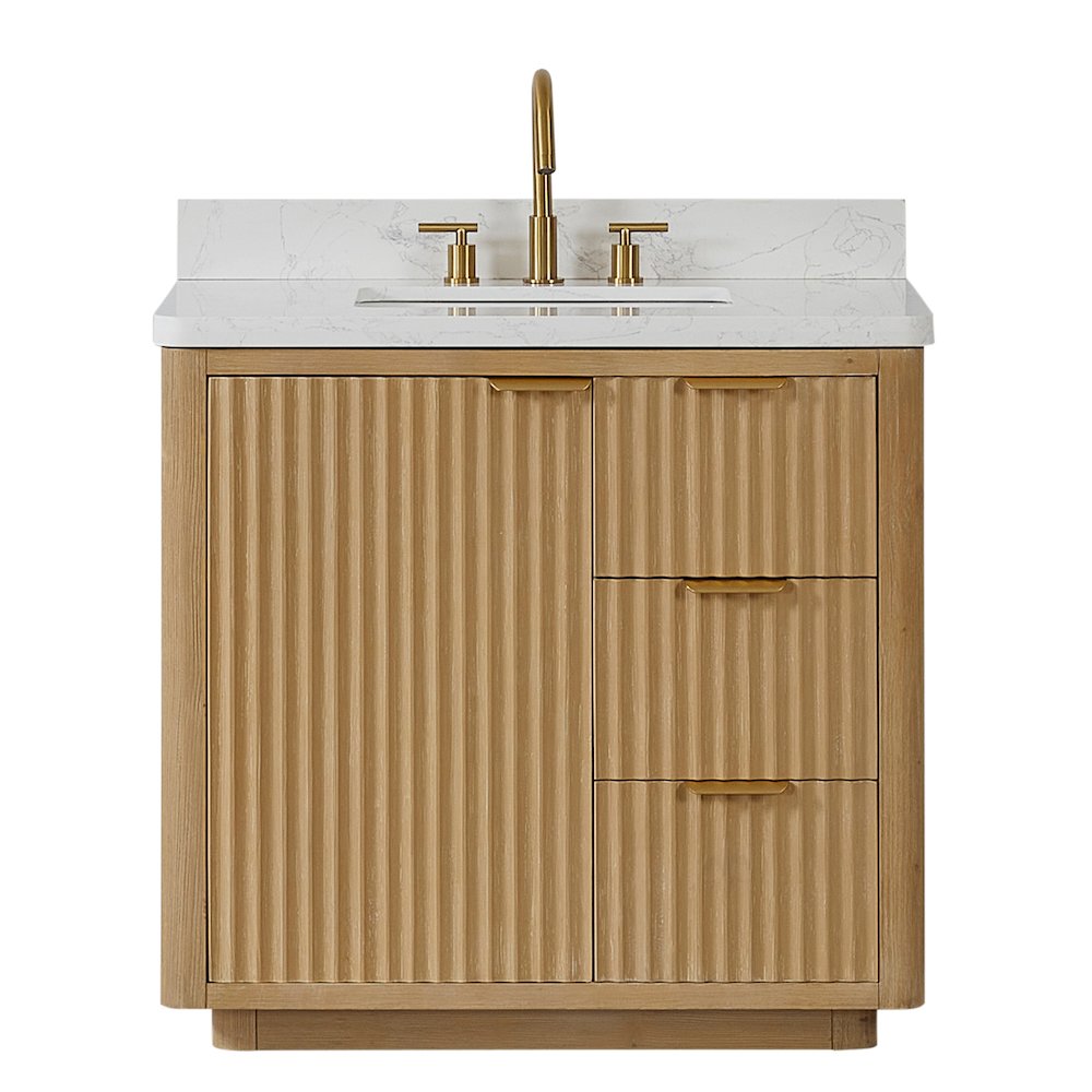 Cádiz 36in. Free-standing Single Bathroom Vanity in Washed Ash Grey. Picture 1