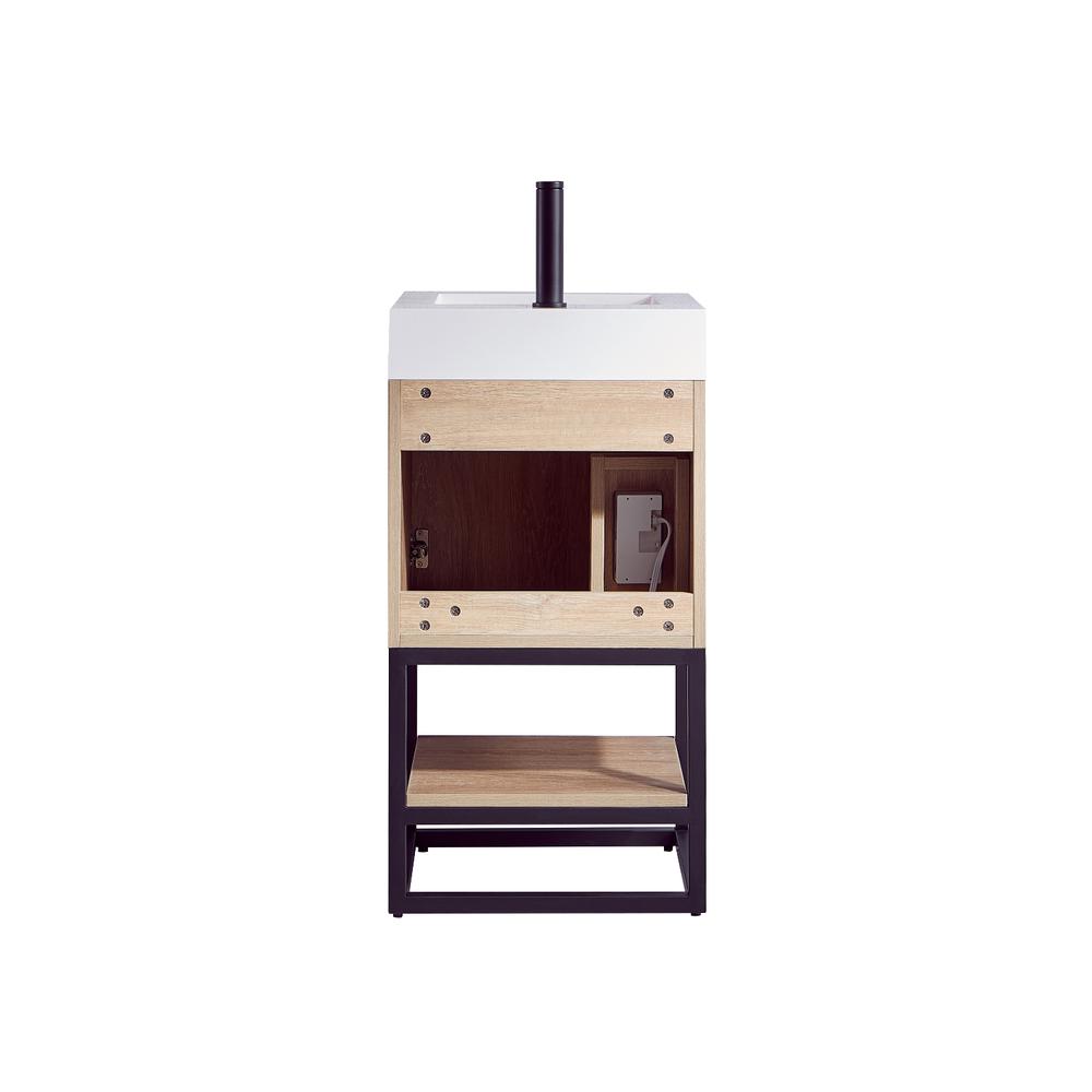 18B" Single Sink Bath Vanity with White Grain Stone Countertop. Picture 2