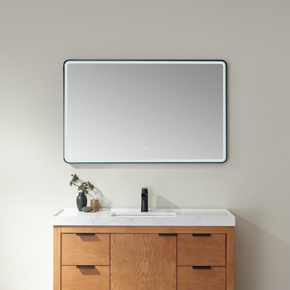 48'' Rectangle LED Lighted Accent Bathroom/Vanity Wall Mirror. Picture 2