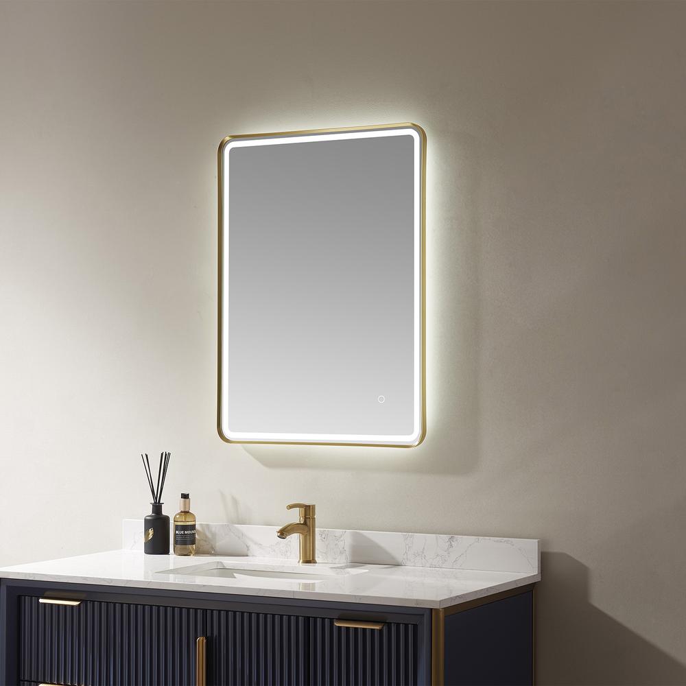 24'' Rectangle LED Lighted Accent Bathroom/Vanity Wall Mirror. Picture 5
