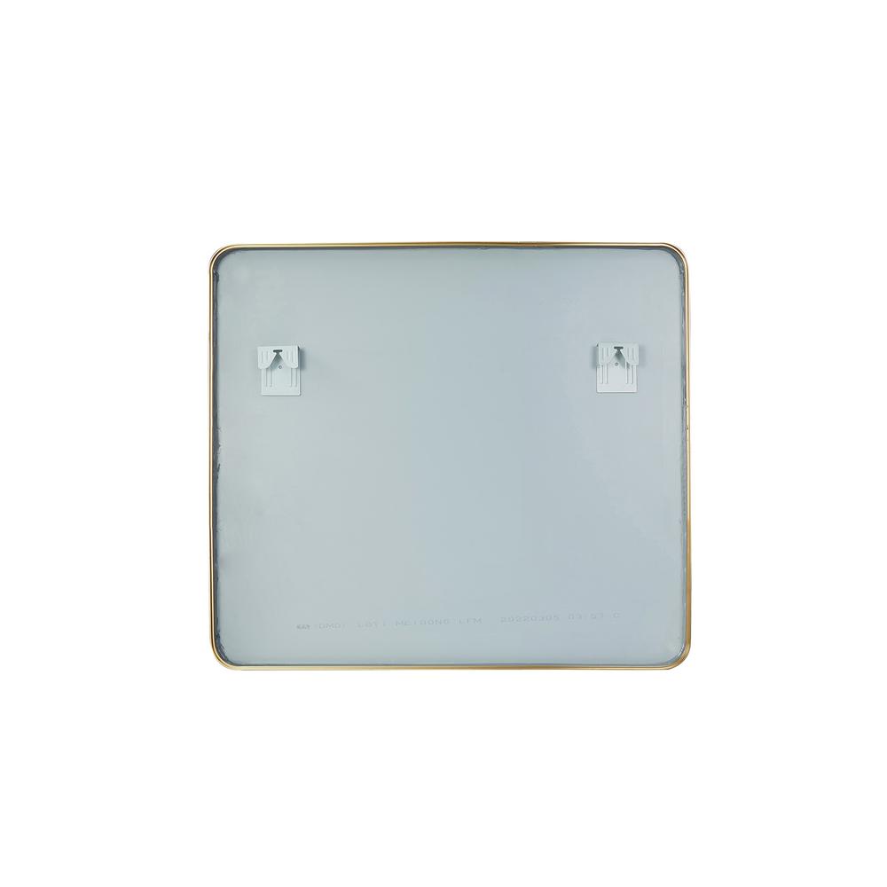 Mutriku 32 in. W x 36 in. H Rectangle Metal Wall Mirror in Brushed Gold. Picture 2