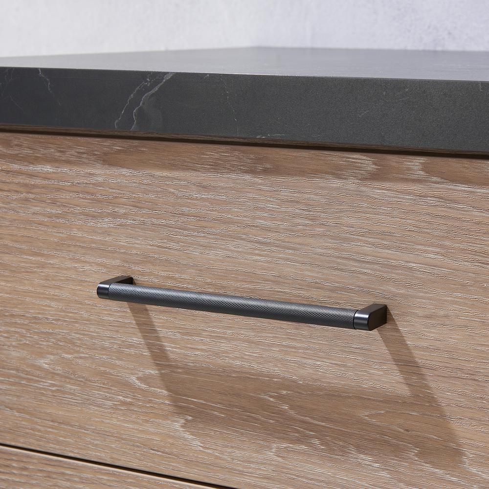 Single Sink Bath Vanity with Black Sintered Stone Top with Concrete Sink. Picture 13