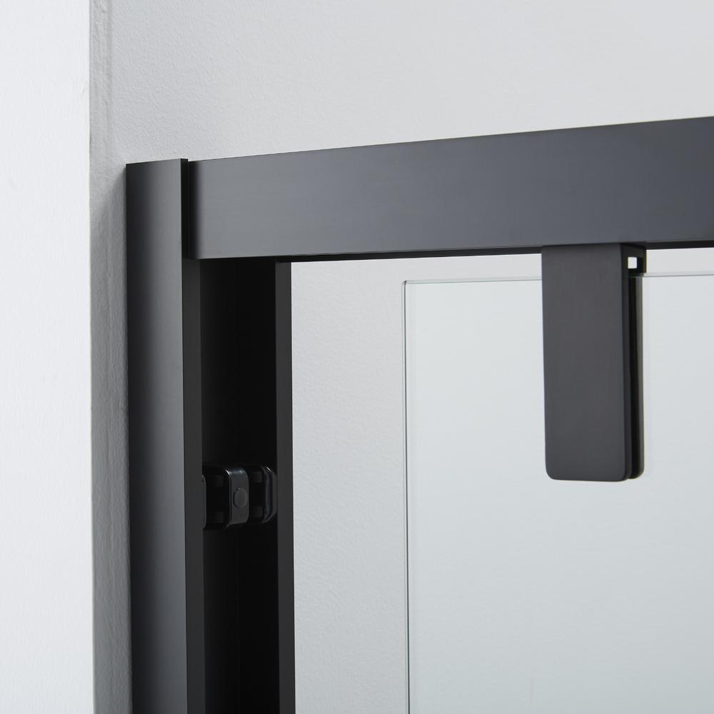 Brescia 60" W x 58" H Double Sliding Framed Tub Door in Matte Black. Picture 4