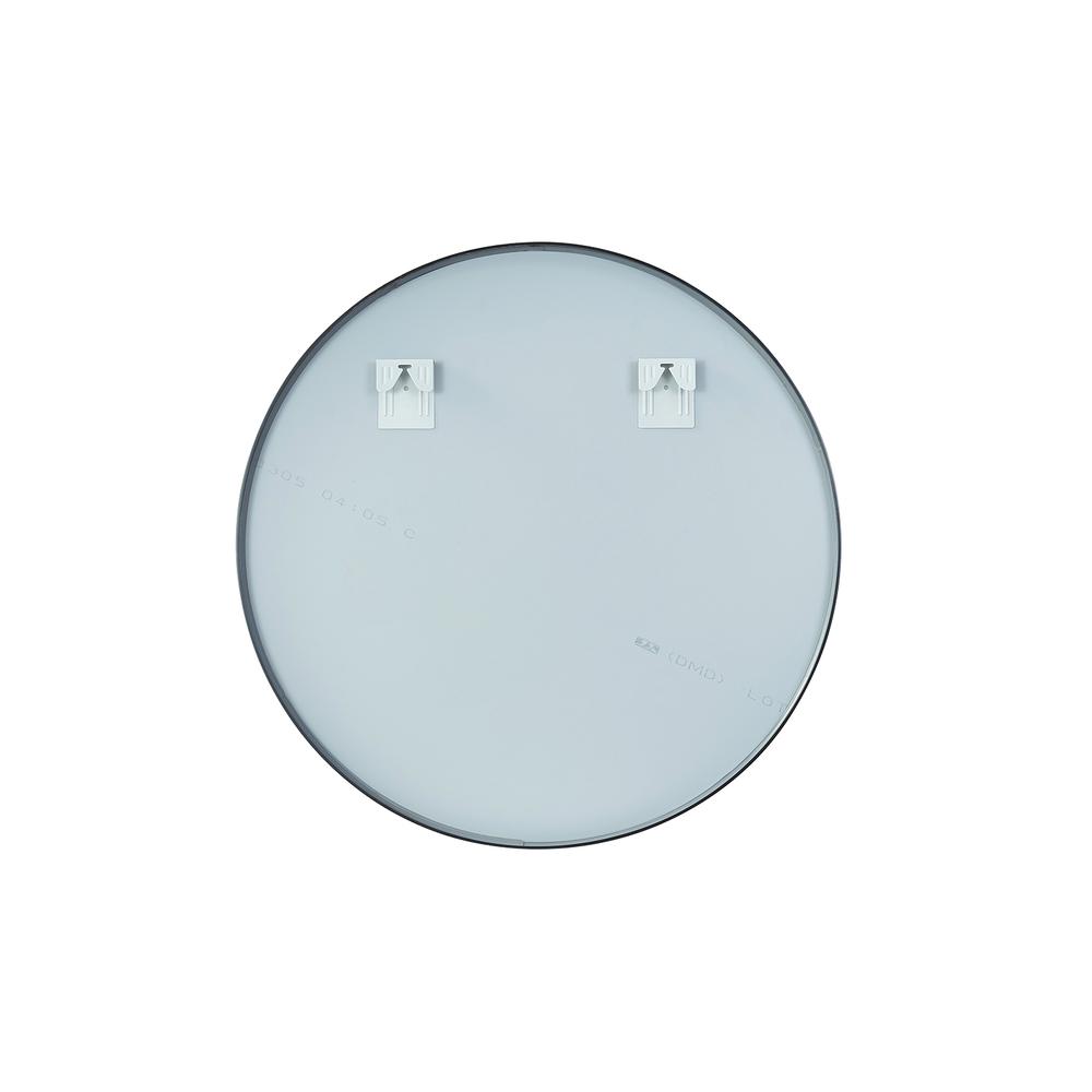 Cascante 35.4 in. W x 35.4 in. H Round Metal Wall Mirror in Brushed Black. Picture 2