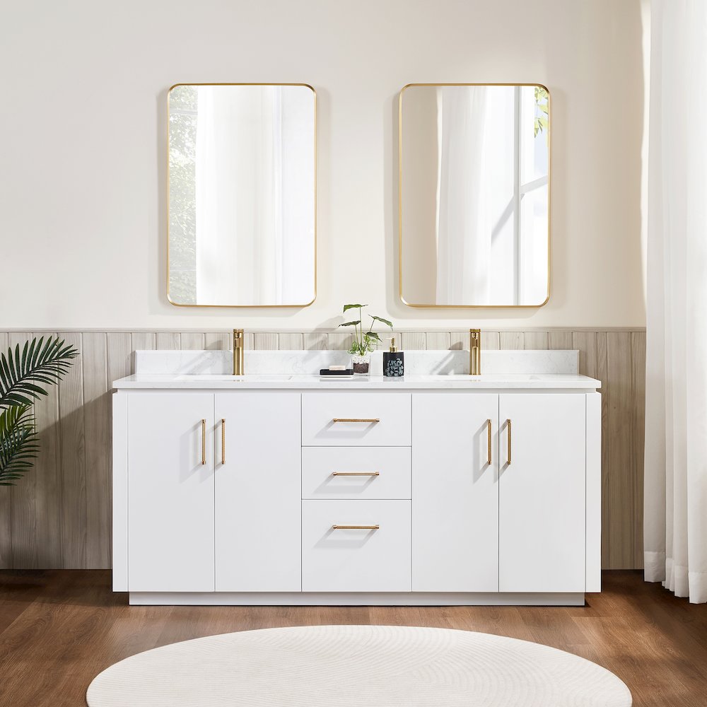 San 72" Free-standing Double Bath Vanity in White. Picture 3
