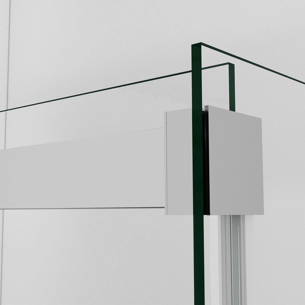 Rectangle Double Sliding Frameless Shower Enclosure in Polished Chrome. Picture 6