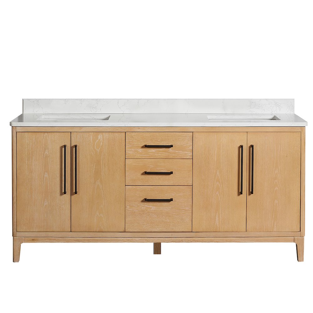 Gara 72" Free-standing Double Bath Vanity in Washed Ash Grey. Picture 2