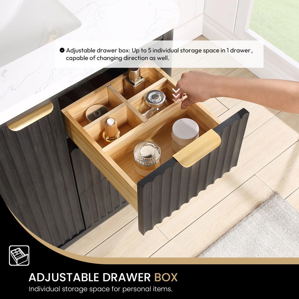 Free-standing Single Bathroom Vanity with Composite top and Mirror. Picture 8