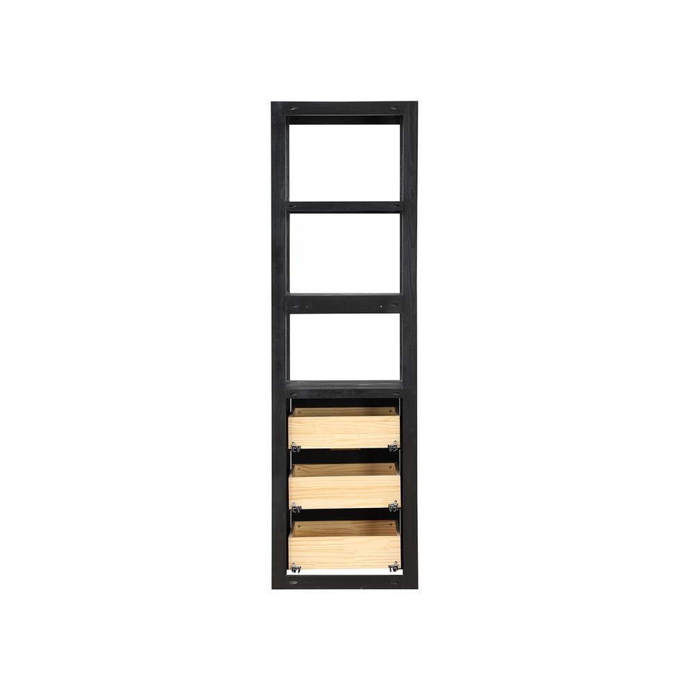Black Storage Cabinet with 3 Drawers 3 Shelves for Bathroom and Living Room. Picture 3
