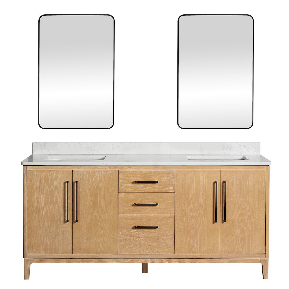 Gara 72" Free-standing Double Bath Vanity in Washed Ash Grey. Picture 2