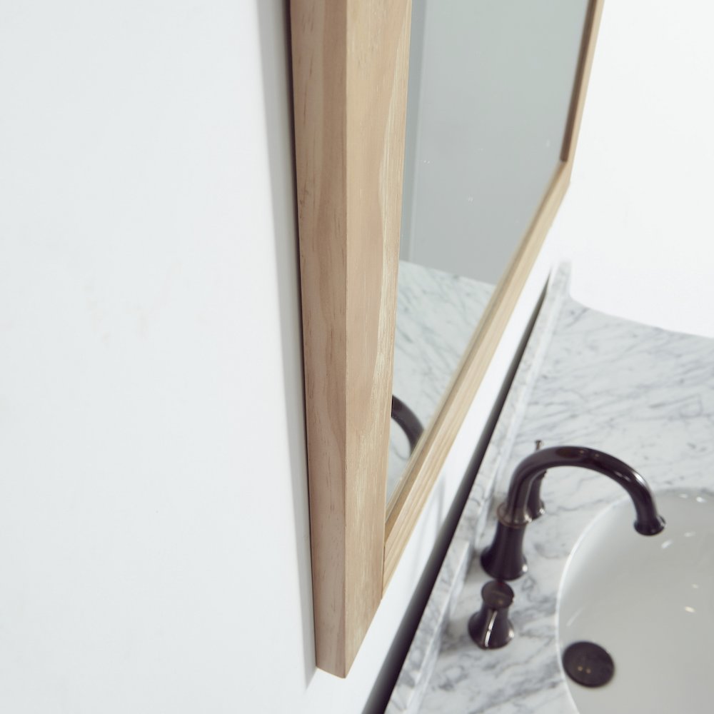 Cortes 32" Rectangular Bathroom Vanity Barndoor Wall Mount Mirror in Pine. Picture 6