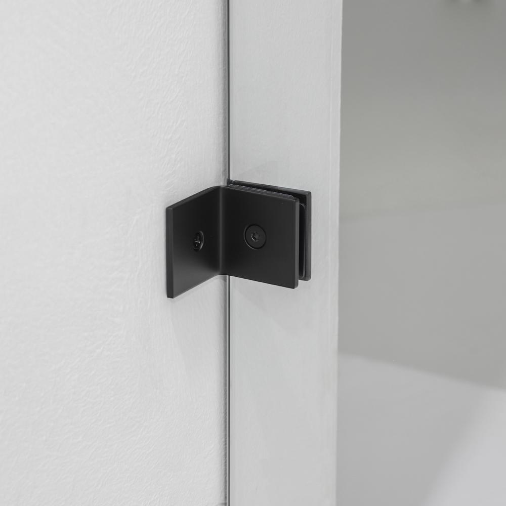 Rectangle Single Sliding Frameless Shower Enclosure in Matte Black. Picture 5
