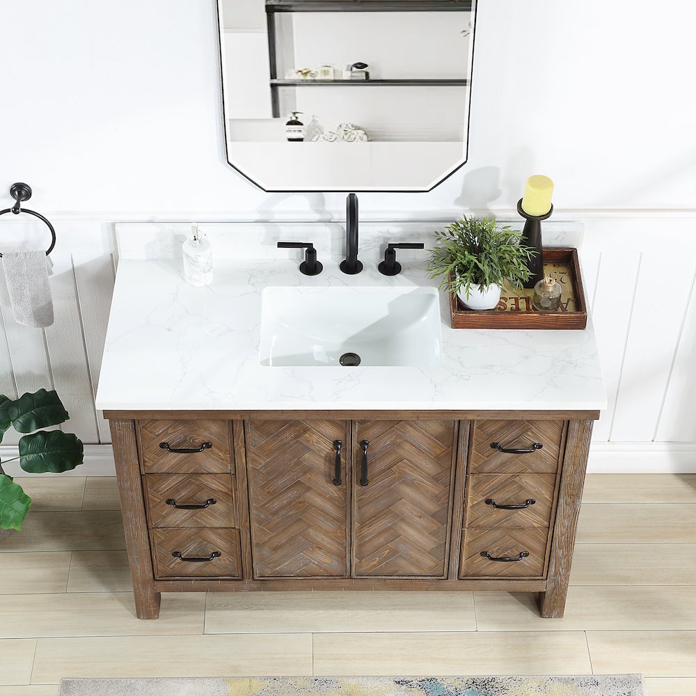 Javier 48" Free-standing Single Bath Vanity in Spruce Antique Gray. Picture 5