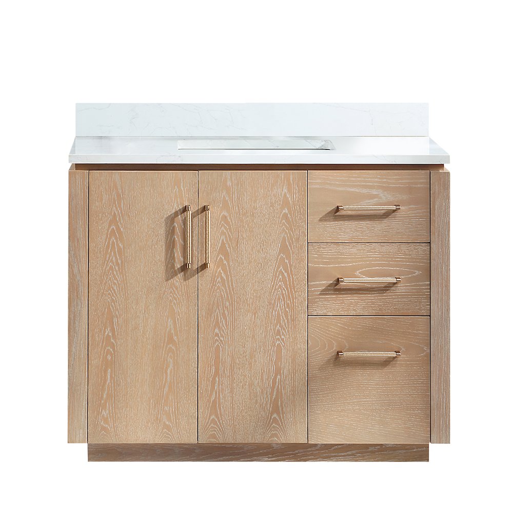 San 42" Free-standing Single Bath Vanity in Washed Ash Grey. Picture 2