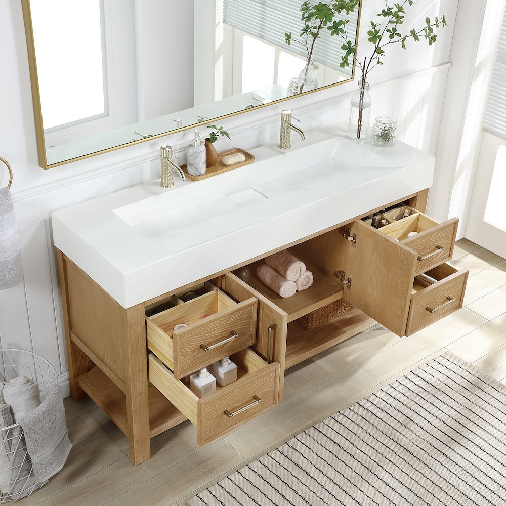 Vera 60" Free-standing Single Bath Vanity in Washed Ash Grey. Picture 6