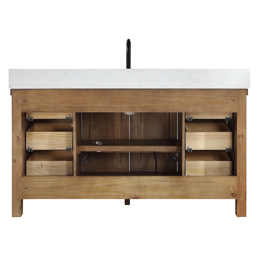 Javier 60" Free-standing Single Bath Vanity in Spruce Antique Gray. Picture 16