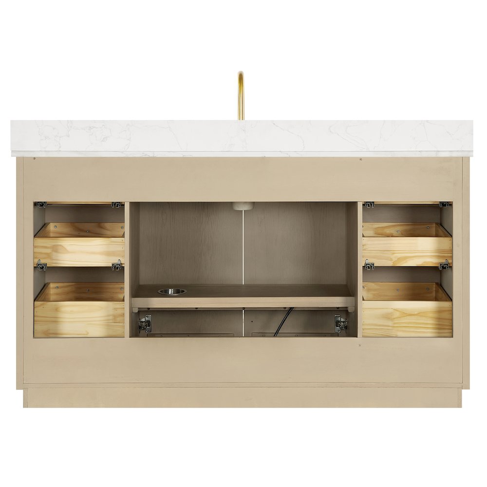 Oza 60" Free-standing Single Bath Vanity in Aged Natural Oak. Picture 16