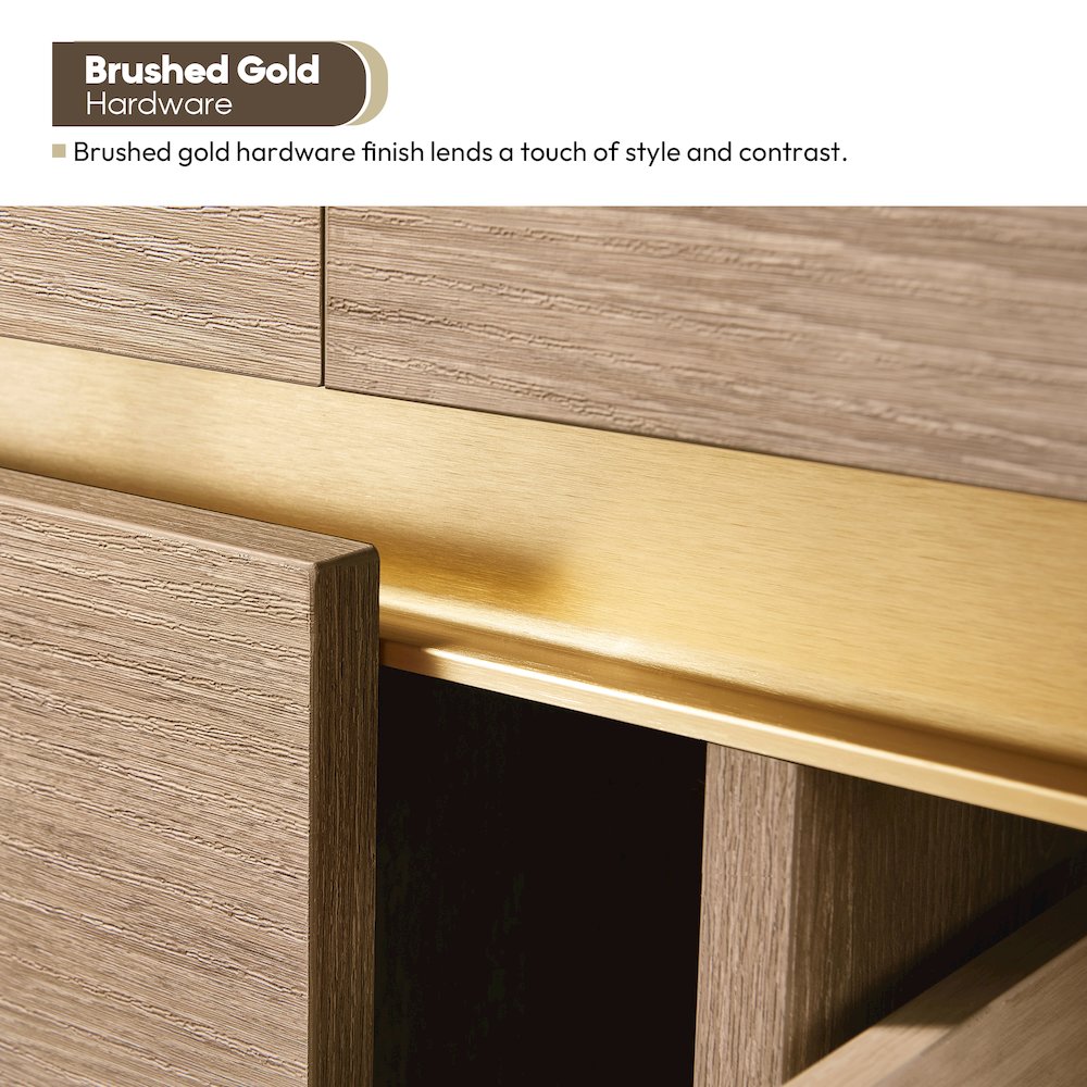 Palencia 84" Double Sink Wall-Mount Bath Vanity in North American Oak. Picture 11