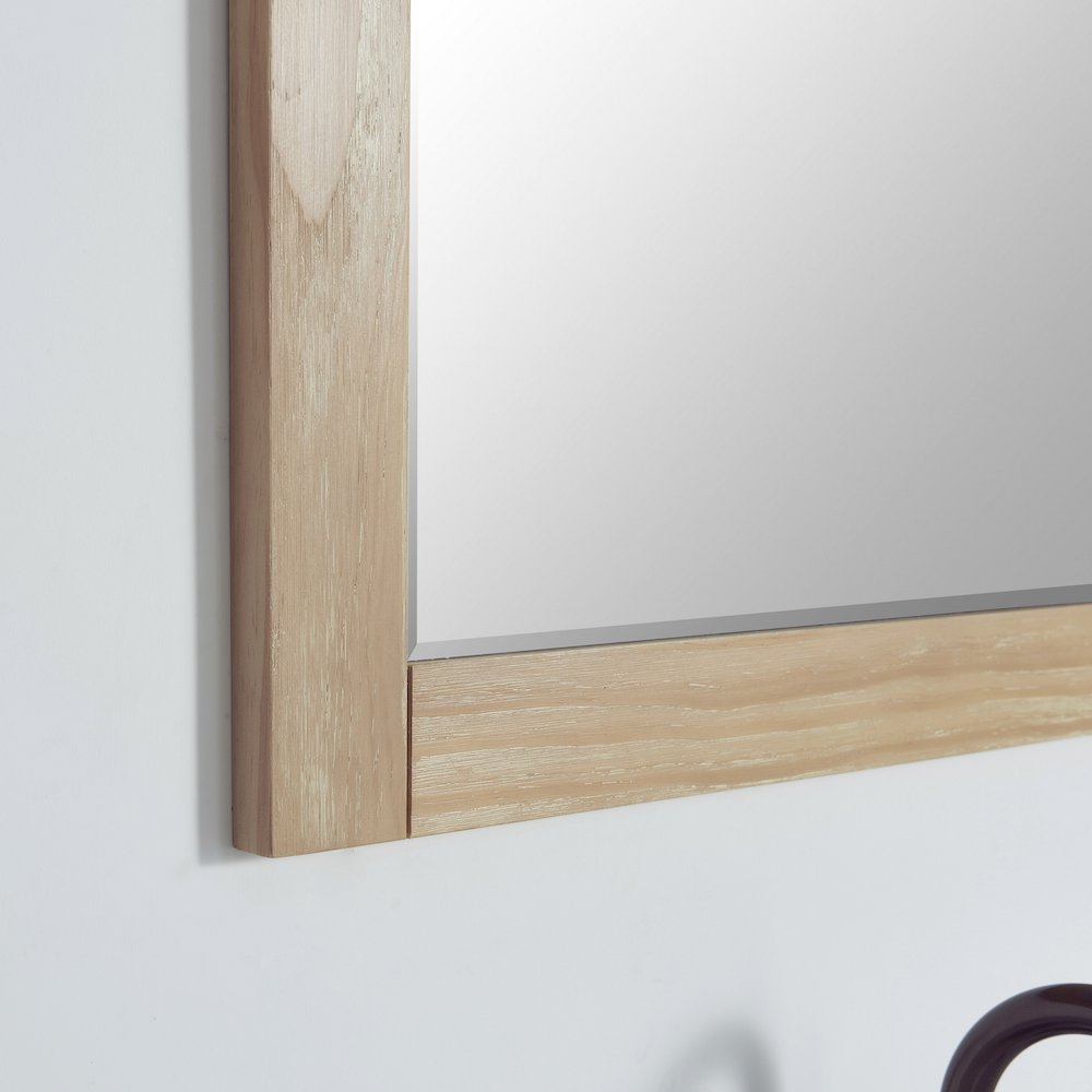 Cortes 32" Rectangular Bathroom Vanity Barndoor Wall Mount Mirror in Pine. Picture 5