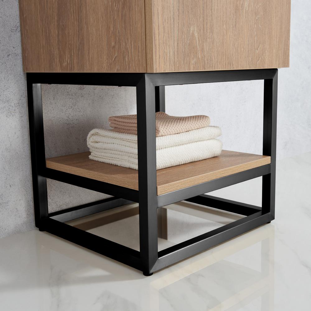 18B" Single Sink Bath Vanity with White Grain Stone Countertop. Picture 8