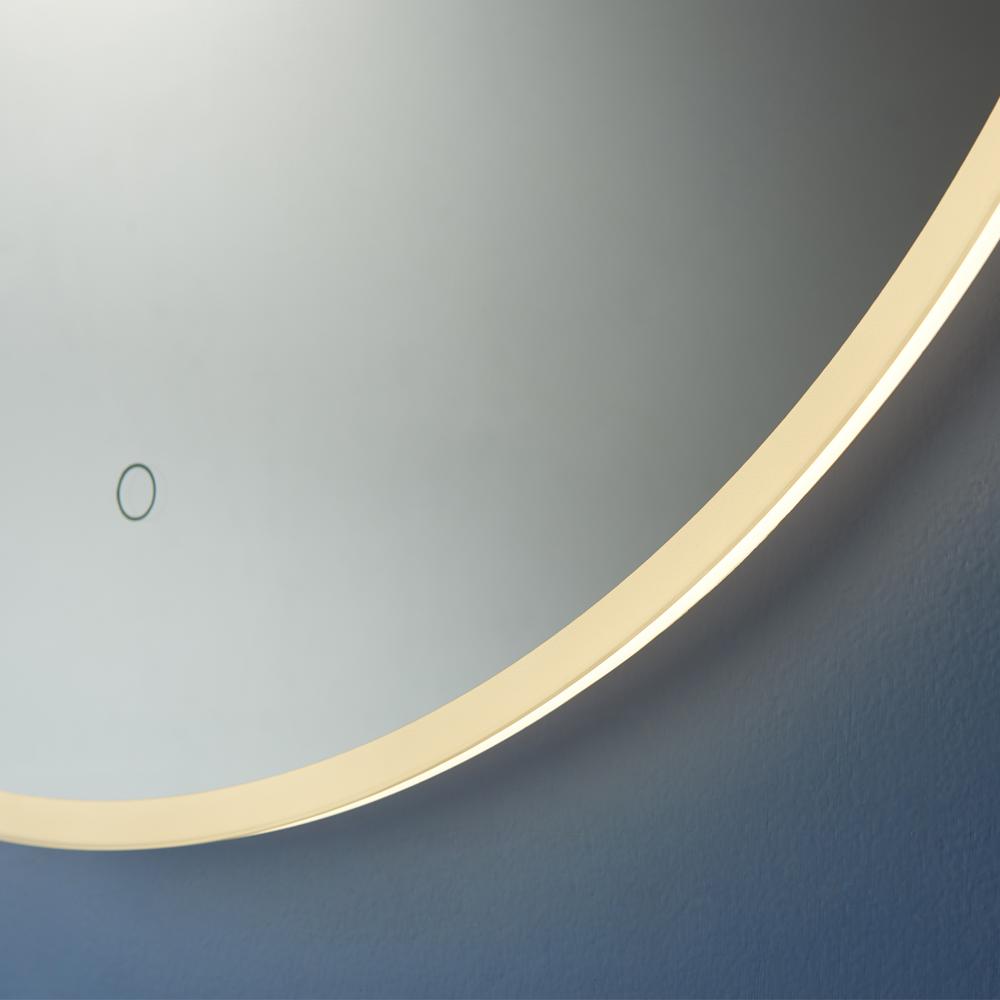 32''Modern & Contemporary Frameless Lighted Round Bathroom Mirror. Picture 7