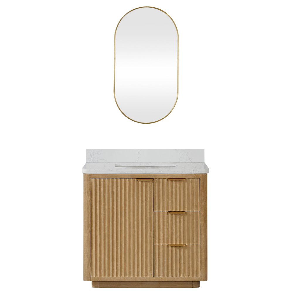 Cádiz 36in. Free-standing Single Bathroom Vanity in Washed Ash Grey. Picture 2