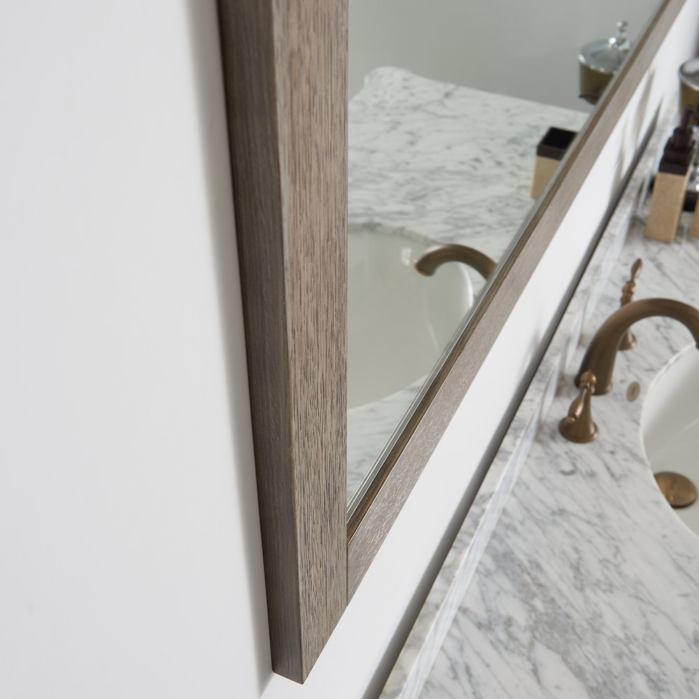 Cortes 60" Rectangular Bathroom Vanity Barndoor Wall Mount Mirror in Grey. Picture 7