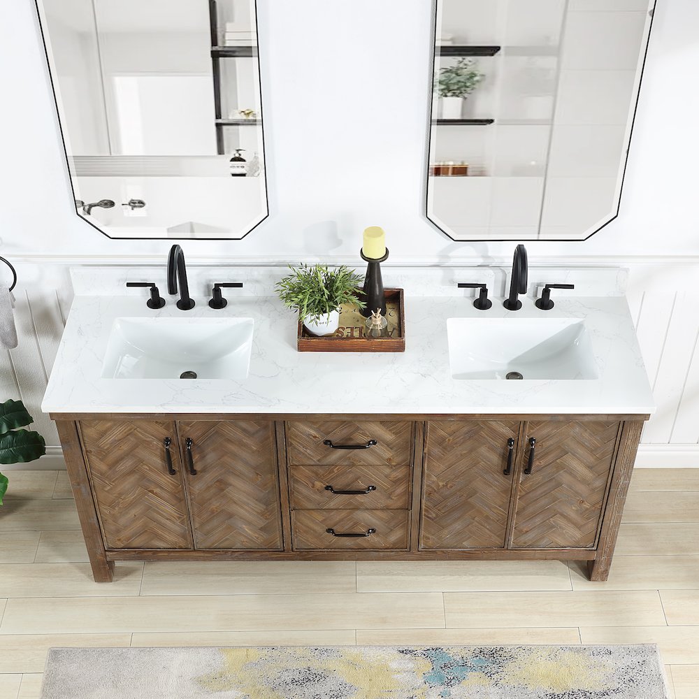Javier 72" Free-standing Double Bath Vanity in Spruce Antique Gray. Picture 5