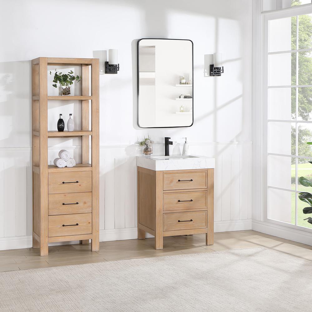 León 22in. Brown Storage Cabinet for Bathroom, Kitchen and Living Room. Picture 12