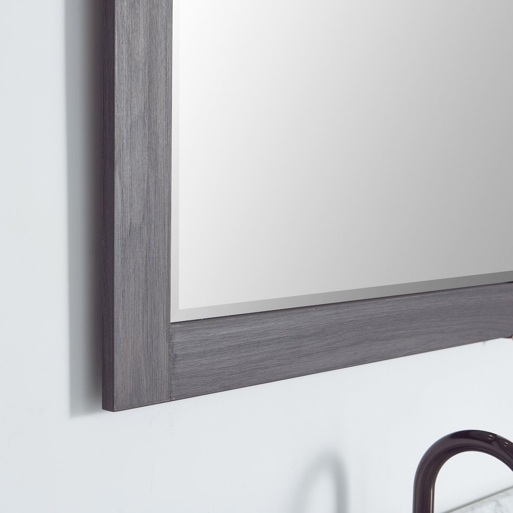 Cortes 32" Rectangular Bathroom Vanity Barndoor Wall Mount Mirror in Oak. Picture 5