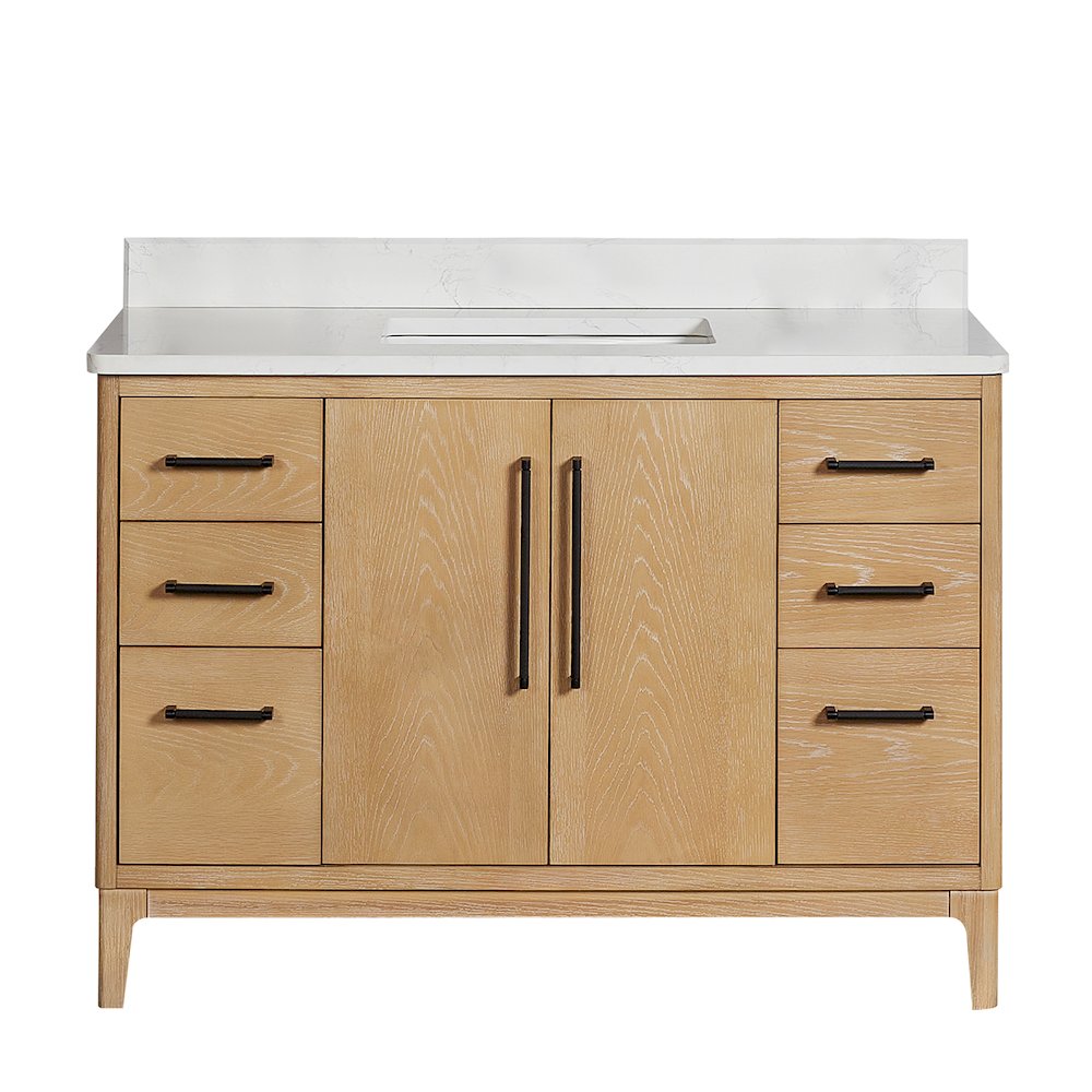 Gara 48" Free-standing Single Bath Vanity in Washed Ash Grey. Picture 2