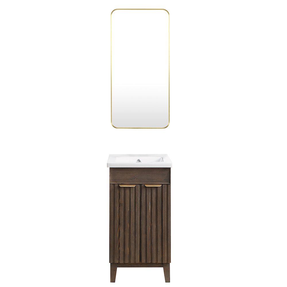 Palos 18" Free-standing Single Bath Vanity in Spruce Aged Brown. Picture 2