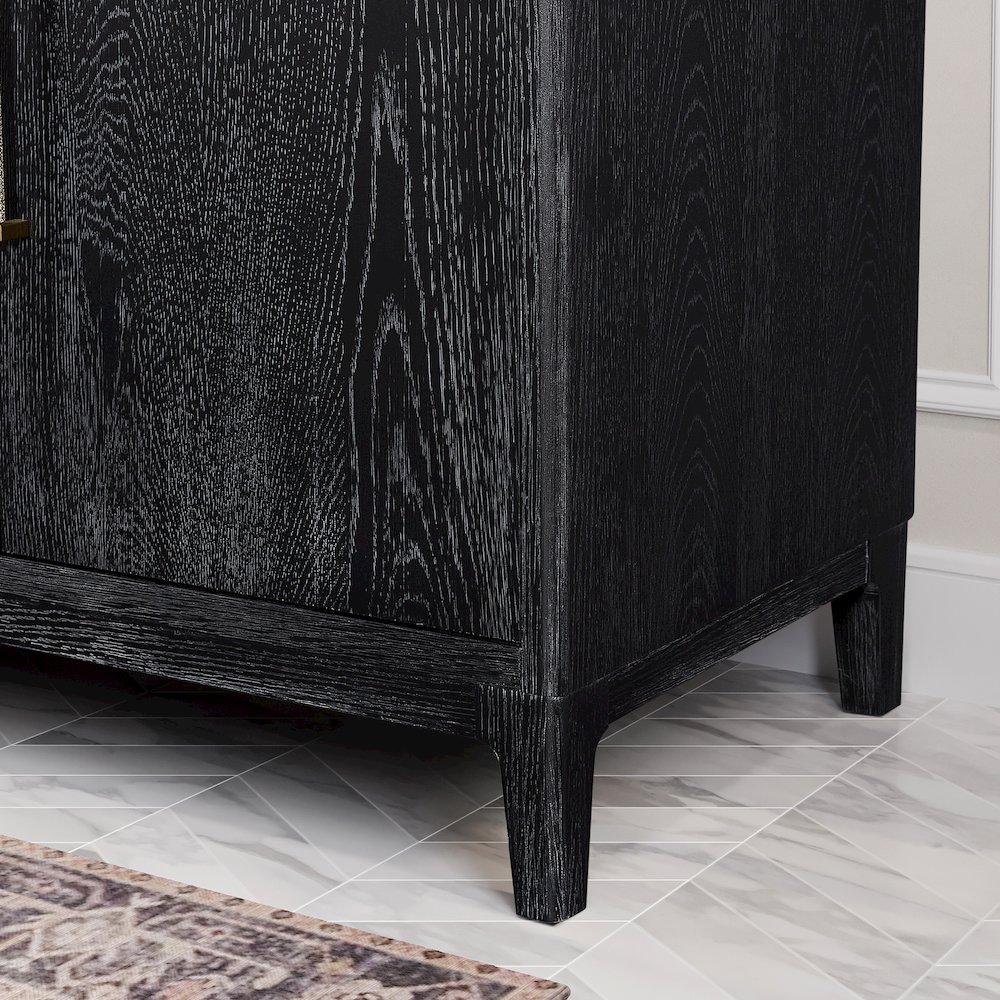Gara 36" Free-standing Single Bath Vanity in Fir Wood Black. Picture 15