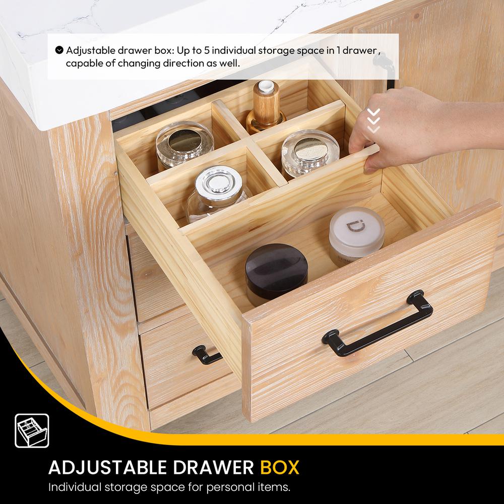 Free-standing Single Bathroom Vanity with Composite top and Mirror. Picture 9